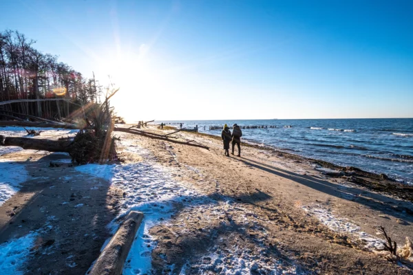 Strandspaziergang im Winter beim Hotel Godewind